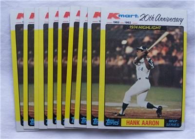 HANK AARON HIGHLIGHT KMART Card LOT OF 10  