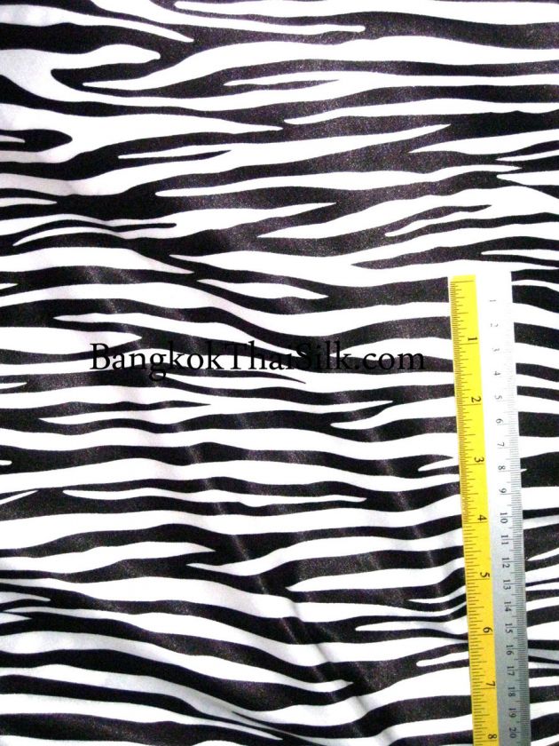 ZEBRA ANIMAL PRINT SATIN FABRIC 45W DRESS ROBE SCARF DRAPE BLOUSE by 