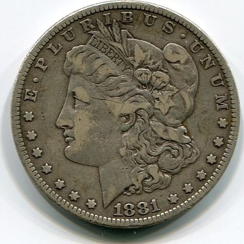 MORGAN DOLLAR 1881 38.1MM .7734oz ACTUAL SILVER WEIGHT PROBLUM FREE 