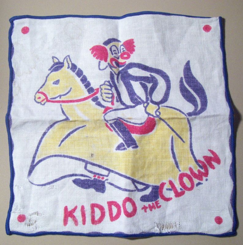 Vintage Kiddo the Clown TV Show Canada Handkerchief  