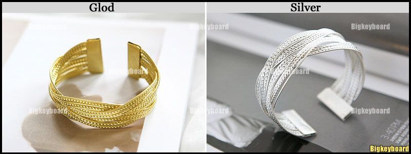 Fashion Hot Alloy Braid Braided Twist Hemp Bangle Adjustable Bracelet 