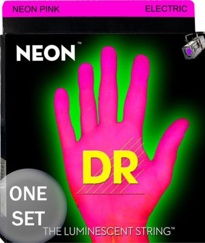 DR Hi Def Neon NPE 9 Electric Guitar Strings PINK  