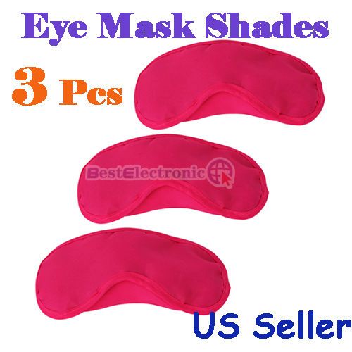 Lot 3 New Red Outdoor Travel Sleep Rest Eye Mask Shades Blindfold 