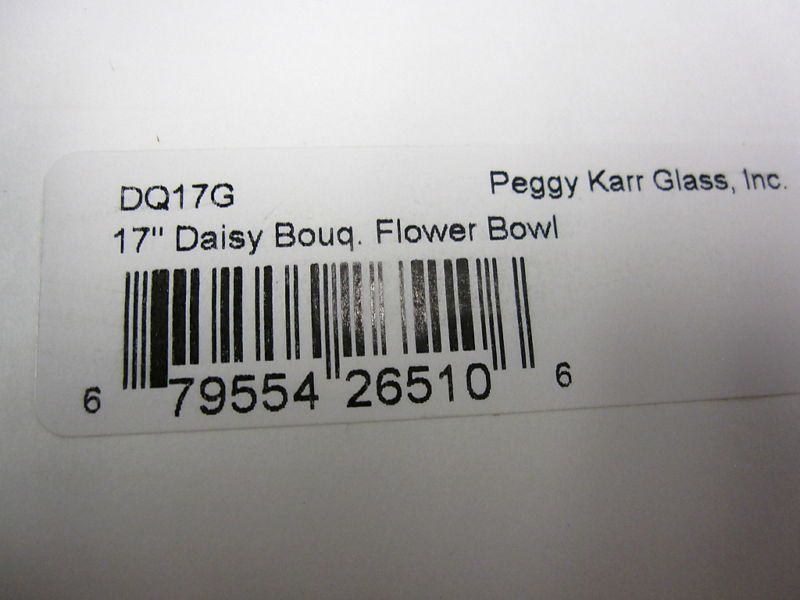 PEGGY KARR FUSED GLASS DAISY BOUQUET 17in FLOWER BOWL NEW IN BOX 