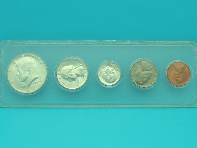 1964 P Mint Coin Set Half Quarter Dime Nickel Penny   