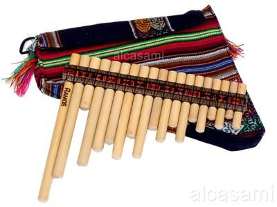 TUNED RAMOS RONDADOR PAN FLUTE & CASE ANDEAN PIPES PERU  