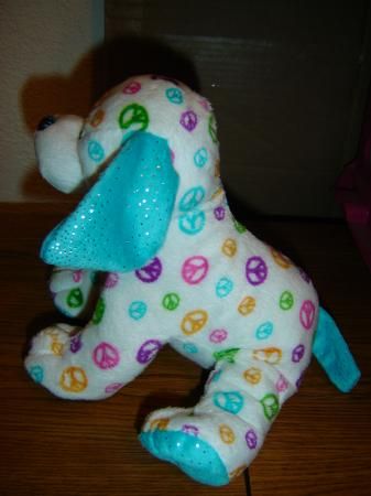   ORIGINAL PEACE PUPPY STUFFED PLUSH ONLY NO CODE RETIRED SPARKLE DOG