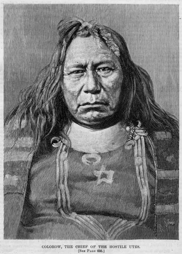 UTES INDIAN, COLOROW CHIEF OF THE HOSTILE UTES ANTIQUE  