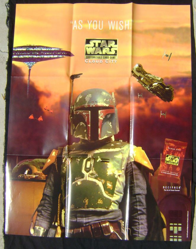 Star Wars CCG CC Boba Fett Promo Poster 1997 Decipher  