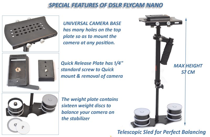 DSLR Flycam Nano steadycam stabilizer + body vest for 5d 7d d90 60d 