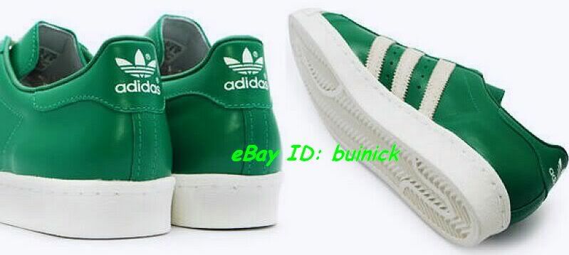 ADIDAS SUPERSTAR 80s Leather Green White vintage UK10  