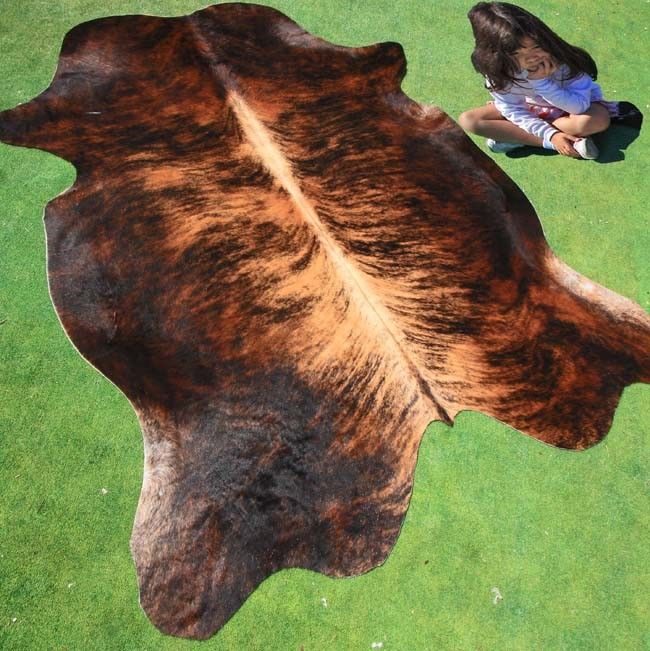 New Cowhide Rug Cowskin Cow Hide Skin Leather Bull Carpet Throw 