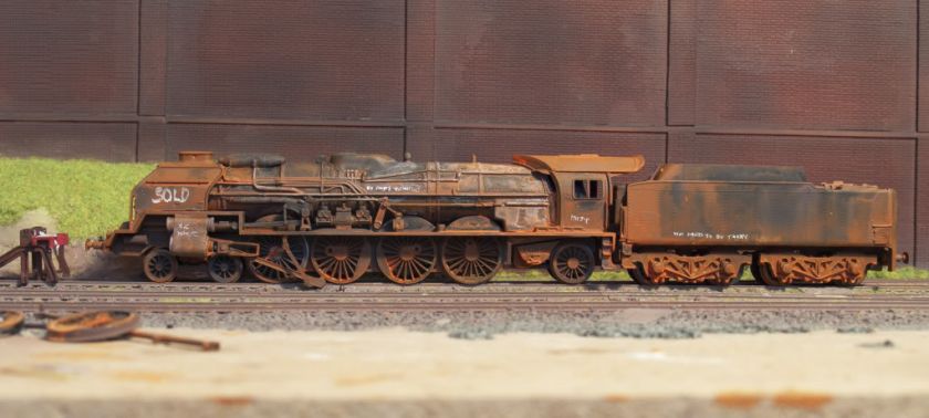 scrapyard 241P Mountain 4 8 2 loco, heavily weathered  