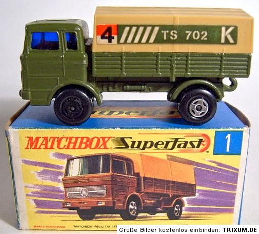 Matchbox SF No.1 Mercedes Truck military chrom wheels  