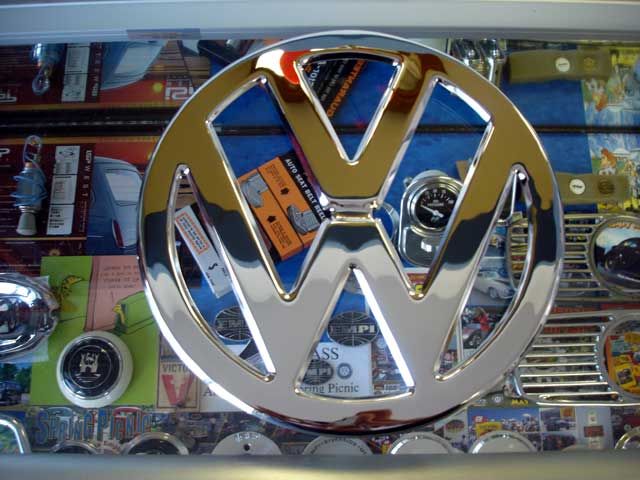 VW TYPE 2 BUS DELUXE CHROME NOSE EMBLEM 1955 1967  