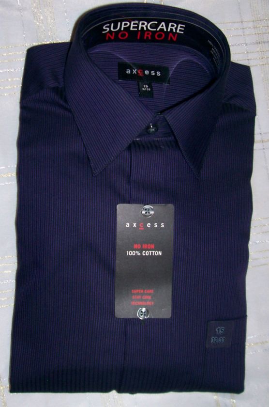 NWT Mens 15 32/33 CLAIBORNE AXCESS DRESS SHIRT $48  