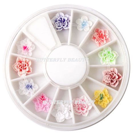 12 colors peony shaped FIMO nail art decoration B40  