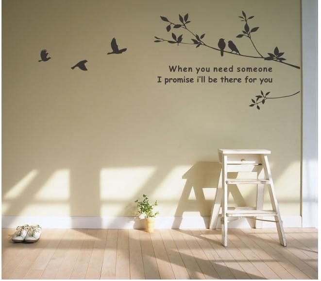 Tree and Bird Mural Art Wall Stickers Vinyl Decal Home Room Decor DIY 