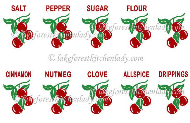 Vintage Tipp City Cherries Milk Glass Spice NEW Decals FREE STOREWIDE 