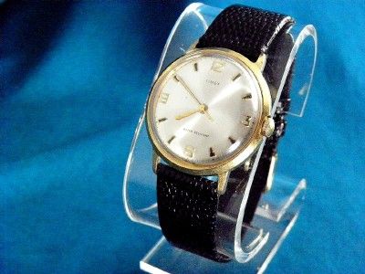 VINTAGE 1970A TIMEX MARLIN MENS GOLD TONE MECHANICAL WATCH  