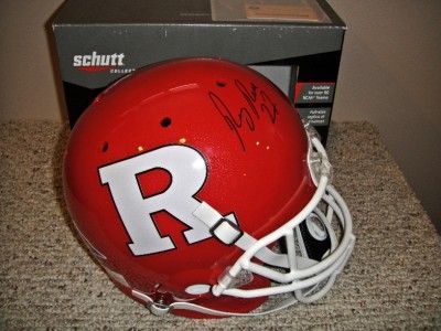 RAY RICE AUTO SIGNED RUTGERS FULL SIZE HELMET, STEINER  