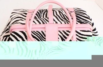   Pink Leather Crystal Studded Buckle Doctor Carry On Bag Tote  