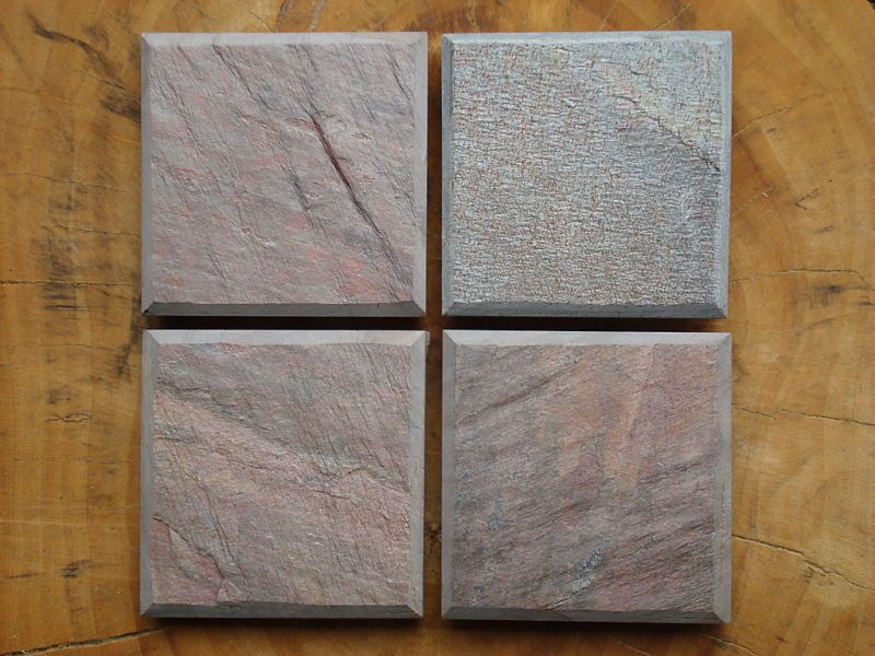 Natural Stone Premium Copper Slate Coasters Bevelled  