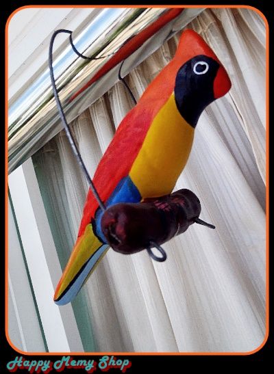 Hanging Mobile Terracotta Bird & Caterpillar  