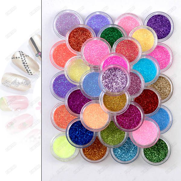 45 COLOR GLITTER DUST Powder FOR NAIL ART BODY PIGMENT  