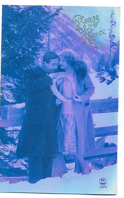 Love Romance old 1920s Art Deco Photo postcard SET of 5  