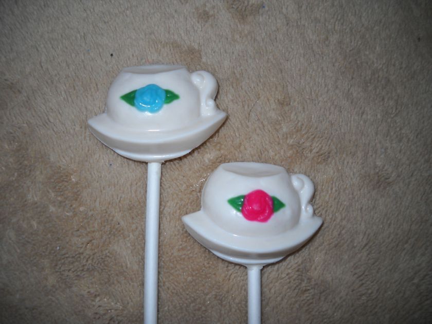 Chocolate Teacups Teatime Tea Party Alice in Wonderland Lollipops 