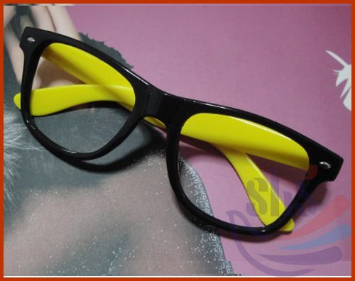 Black DJ Clear Lens Frame Wayfarer Nerd Glasses Unisex  