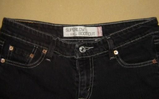 LEVIS JEANS BLACK Lowrise Stretch CUT OFF DENIM Jean SHORTS Grunge 