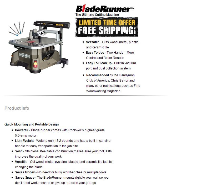 NEW Rockwell Blade Runner Jig Saw BladeRunner  