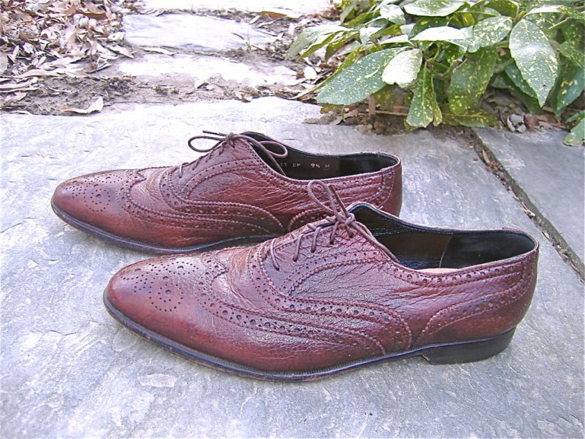   STUART Gleaming Brown Leather Blucher Wingtip Oxford Shoes $628  