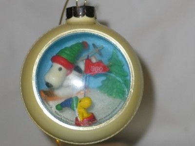 1980 Hallmark Snoopy Panorama Christmas Ornament Woodstock T22  