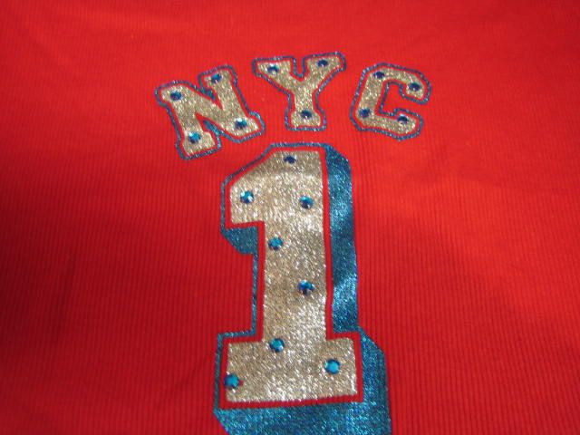 NO BOUNDARIES red tank Top NYC rhinestones   M 7/9 NWT  