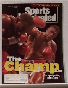 RIDDICK BOWE CHAMP 1992 SPORTS ILLUSTRATED  