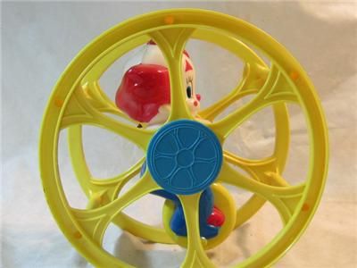 VTG LARRY HARMON LHPC BOZO THE CLOWN IN WHEEL FLOOR TOY  