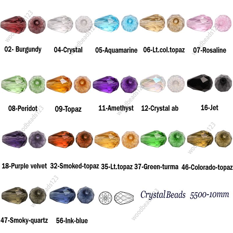 20pcs For Swarovski Crystal Beads 5500 10mm Teardrop loose beads 