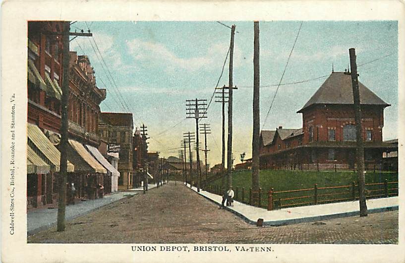 VA TN BRISTOL UNION DEPOT TOWN VIEW EARLY R43343  