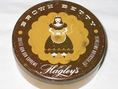 Vintage Hagleys Brown Betty Coffee Bon Bon Candy Tin T27  