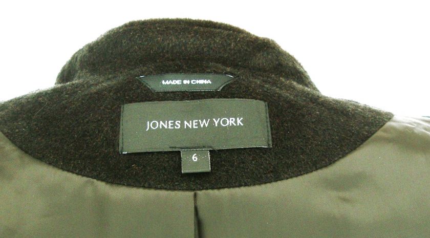   New York Wool Angora Blend Brown Double Breasted Womens Long Coat US 6