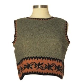 Dale of Norway Womens Sleeveless Etnisk Hand Knit Crop  