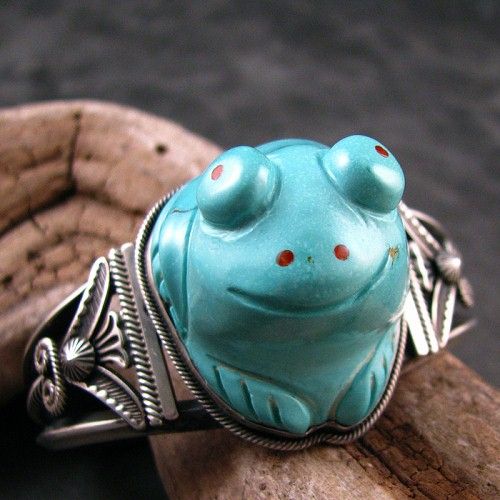 Navajo Gary Reeves & Zuni Pete & Dinah Gasper Smith Turquoise Frog 