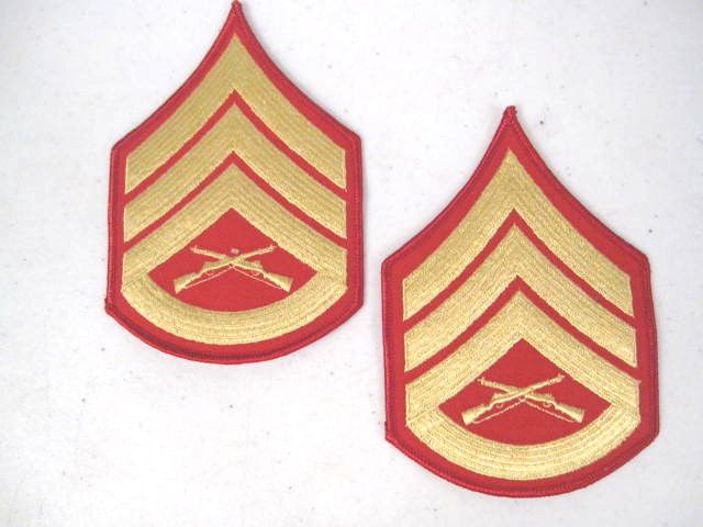 USMC Rank E 6 Staff Sergeant Chevron Stripe Set   Male  