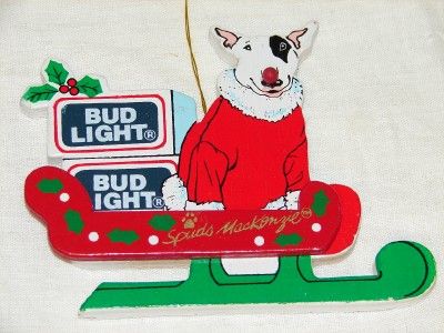   BUDWEISER Christmas ORNAMENT New + BONUS Bud Light SPUDS MACKENZIE Orn