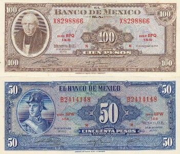 Banco de Mexico Super Collection 8 Bank Notes A.B.N.C UNC.  