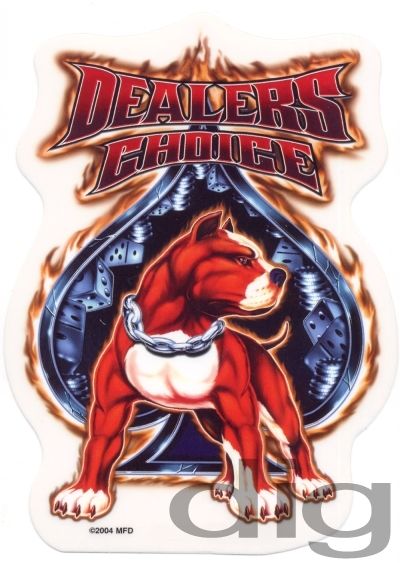 DEALERS CHOICE PIT BULL CASINO GAMBLING Sticker/Decal  