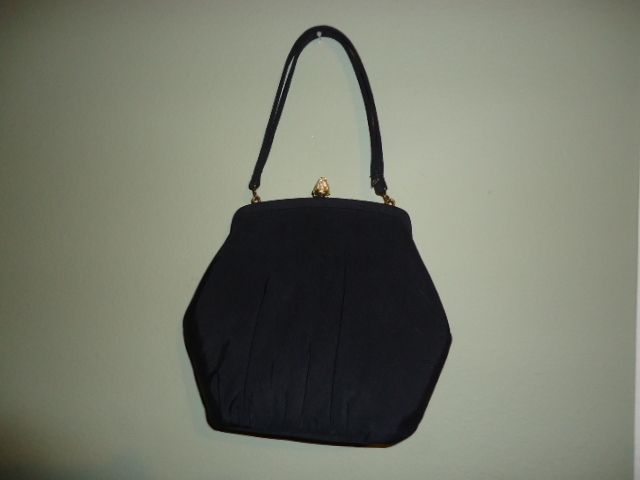 Vintage Womens Purse Evening Bag Black  